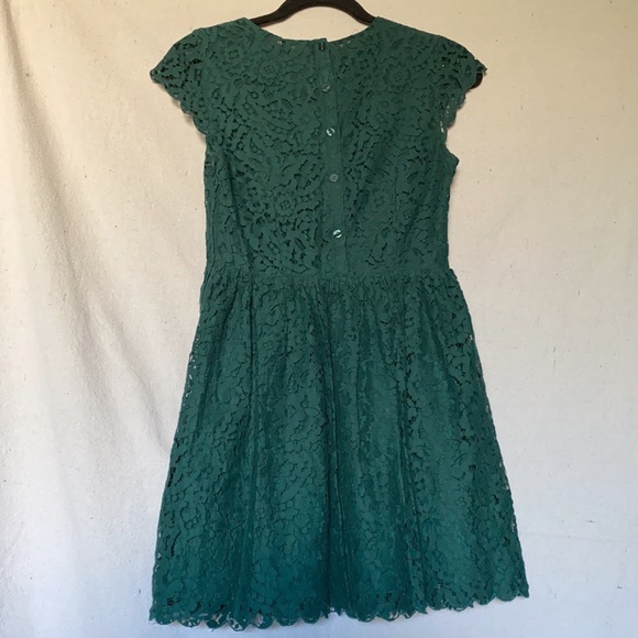 H&M Divided forest green floral lace dress, Size 4 - Picture 8 of 13
